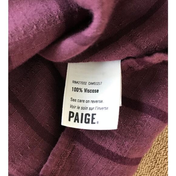 PAIGE wine burgundy purple tonal Russo ruffle long sleeve blouse top - Picture 6 of 8
